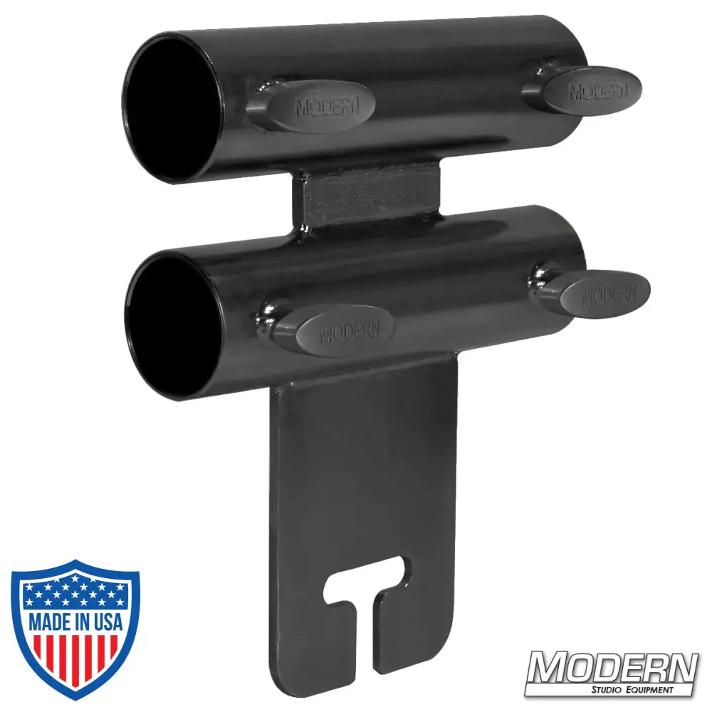 Wide Over and Under Ear for 1-1/4-inch Speed-Rail - Black Zinc with T-Handles for film, grip, and rigging use.