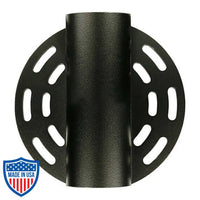 Mega-Gridlock Diagonal XL for film grip rigging, black component with multiple curved slots for precise pipe positioning.