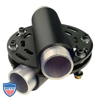 Mega-Gridlock Diagonal XL for film grip rigging with multiple curved slots and adjustable bolts for pipe positioning.