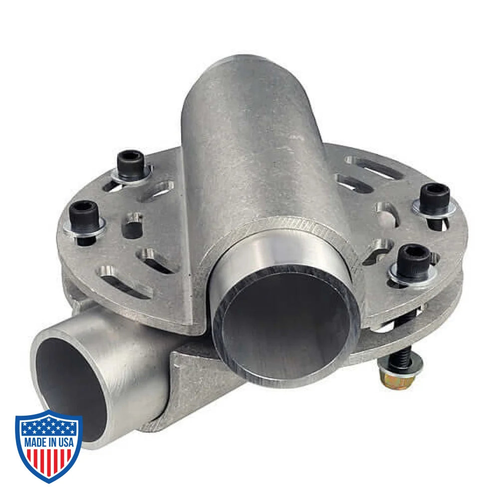 Mega-Gridlock Diagonal XL rigging accessory for film grip with adjustable curved slots and bolt configurations for versatile pipe positioning