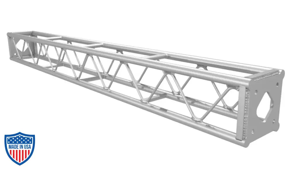 10-inch XLITE Square Truss for film grip and rigging, made with 1-1/2-inch diameter chords and 7/16-inch solid rod diagonals.