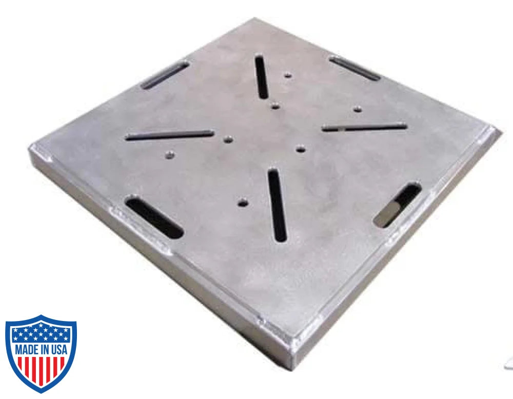 10-inch XLITE Triangle Truss Base with standard bolt placements for film grip and rigging applications.