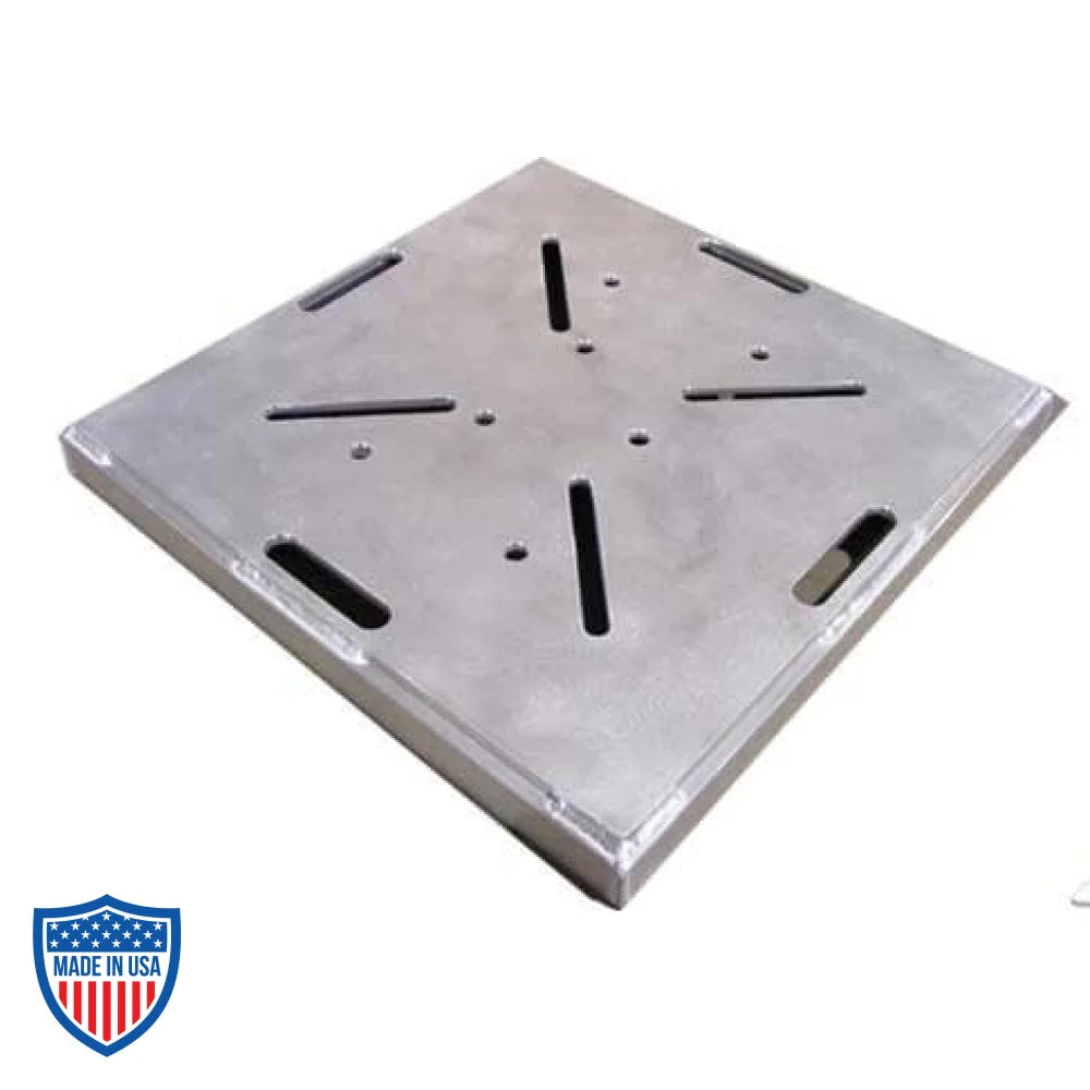 10" XLITE Triangle Truss Base with standard bolt placements for film grip and rigging applications.