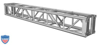 XSF 12" Bolt Plate Utility Tower Truss for film grip and rigging, shown in standard aluminum construction with steel bolts.