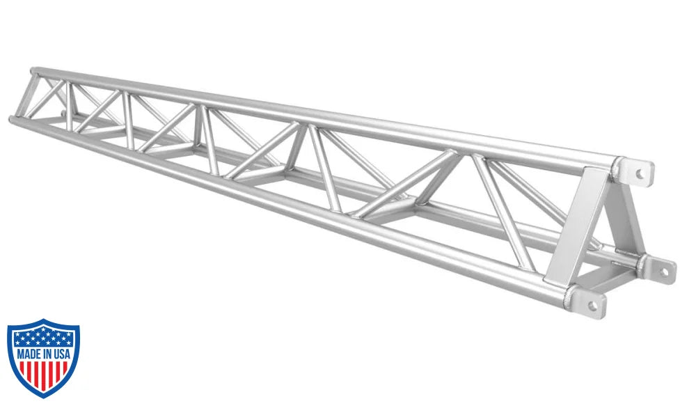 12-inch Aluminum Fork End Utility Triangle Truss for film grip and rigging applications, shown in standard length with steel bolt joins.