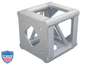 XSF Bolt Plate Corner Block for film grip and rigging, 12x18-inch, 2-inch OD x 1/8-inch thick chords, 1-inch OD x 1/8-inch diagonals.