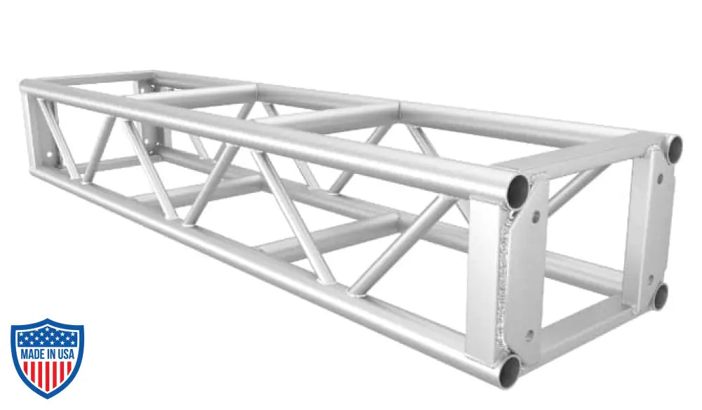 12-inch x 18-inch aluminum bolt plate utility truss, ideal for film grip and rigging, available in various lengths with custom options, powder-coated finish.