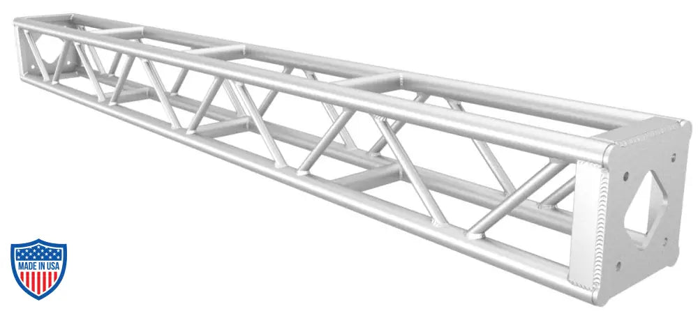 XSF 12-inch x 12-inch bolt plate utility truss for film grip and rigging, 2-inch OD chords with 1-inch OD diagonals, welded in the USA.