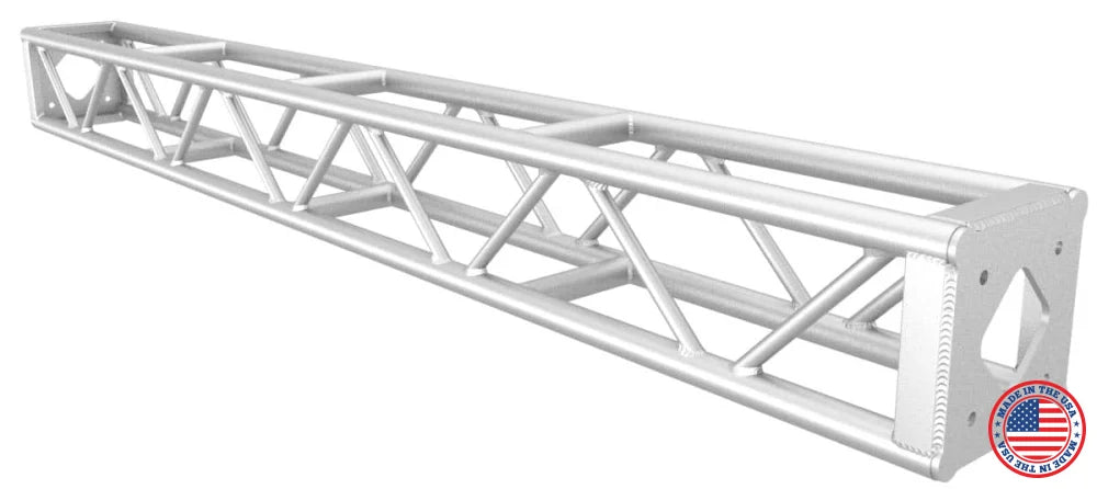 XSF 12-inch x 12-inch bolt plate utility truss for film grip and rigging, 2-inch OD chords with 1-inch OD diagonals, welded in the USA.