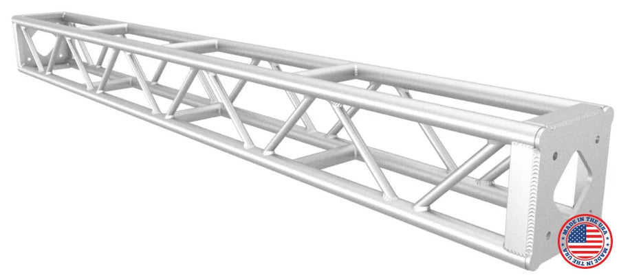XSF 12-inch x 12-inch bolt plate utility truss for film grip and rigging, 2-inch OD chords with 1-inch OD diagonals, welded in the USA.
