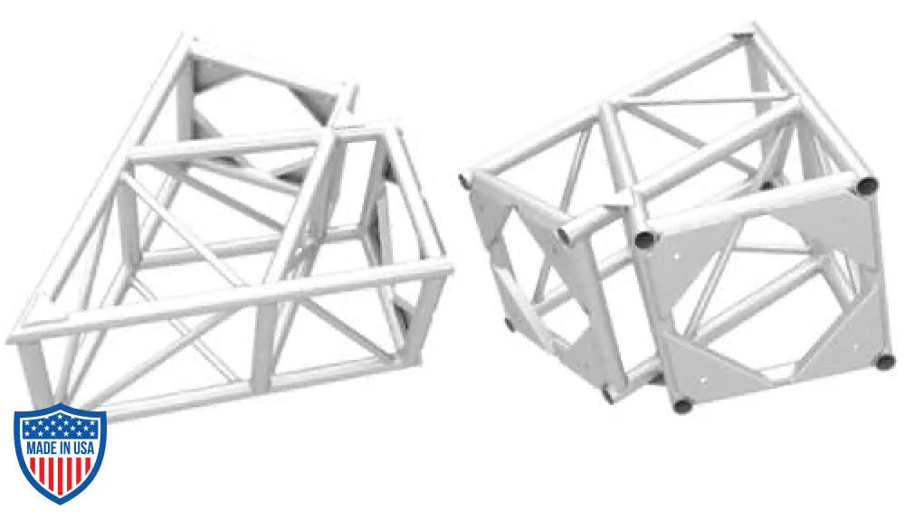 XSF 12-inch x 12-inch bolt plate wedge blocks for film grip and rigging applications, shown as part of standard truss setup.