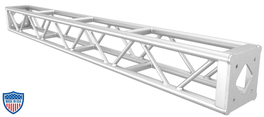 12-inch protective bolt plate utility truss for film grip rigging, made in USA with powder coating and anodizing options available
