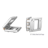 XSF 12" utility book end hinge truss with steel fork end, aluminum construction for film grip rigging.