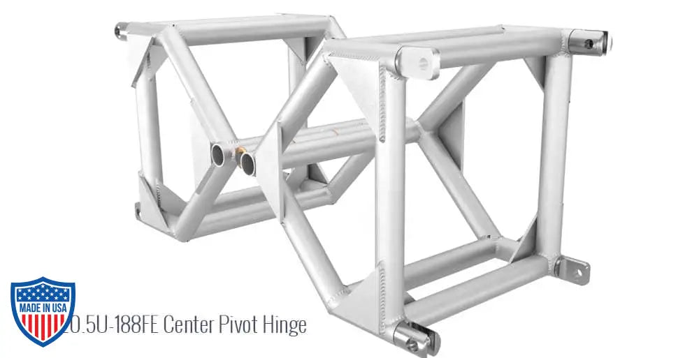 20.5-inch x 18.8-inch Center Pivot Hinge with aluminum fork end for film rigging and grip applications.