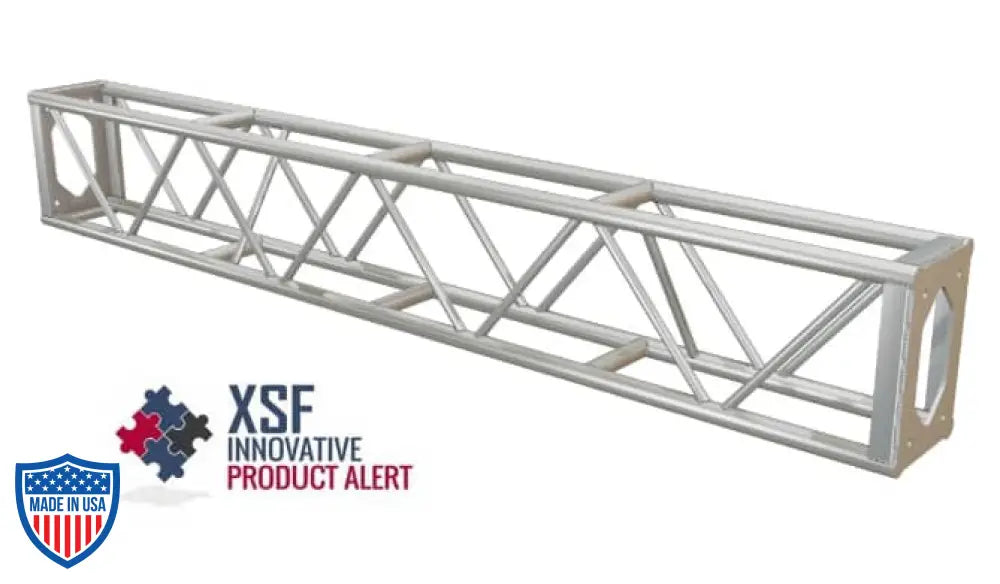 XSF 18x12 Protective Bolt Plate Utility Truss for film grip rigging, standard and custom lengths, made in USA with aluminum and steel bolts