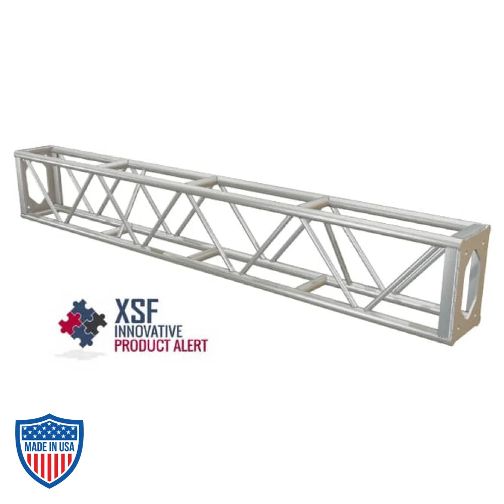 XSF 18x12 Protective Bolt Plate Utility Truss for film grip rigging, standard and custom lengths, made in USA with aluminum and steel bolts