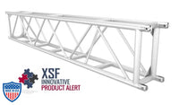 XSF 20.5-inch x 12-inch aluminum utility truss with steel fork end connections for film grip and rigging.