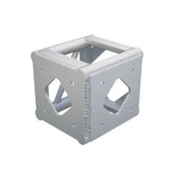 XSF 20.5x12 Bolt Plate Corner Block for film grip rigging, with 2" OD chords, 1" OD diagonals, and 5/8" steel bolts.