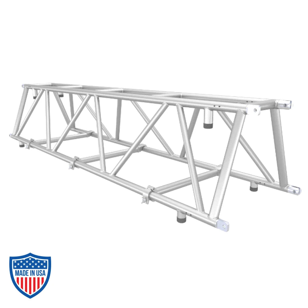 24" space saving truss for film grip and rigging stacks on a truss dolly, reducing truck space for transportation.