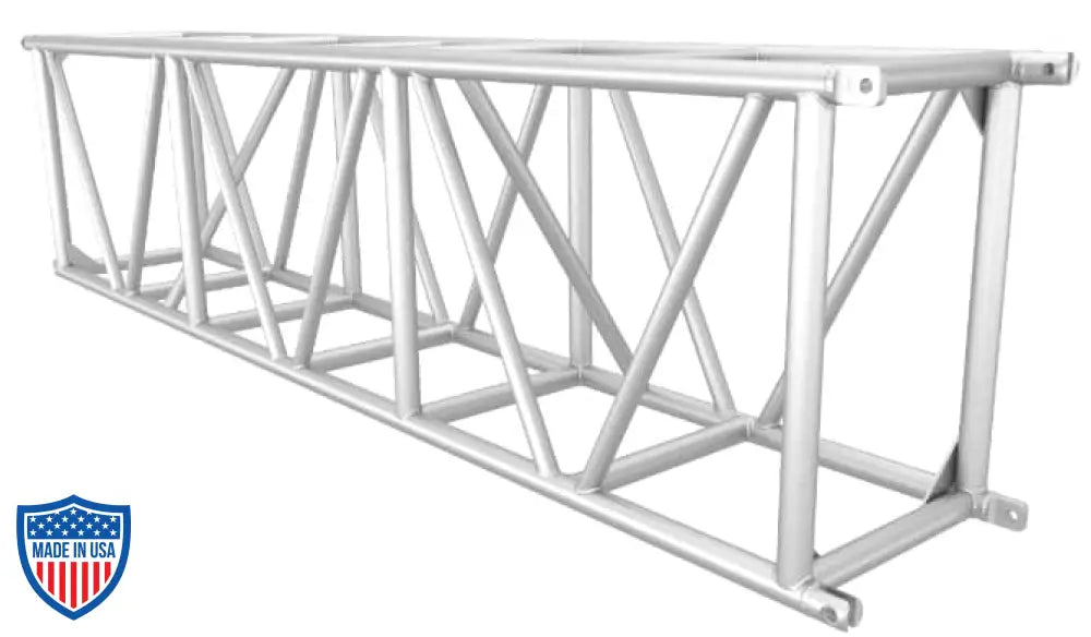 30-inch x 20.5-inch aluminum utility truss with aluminum fork end connections, standard and custom lengths, for film, grip, and rigging applications.