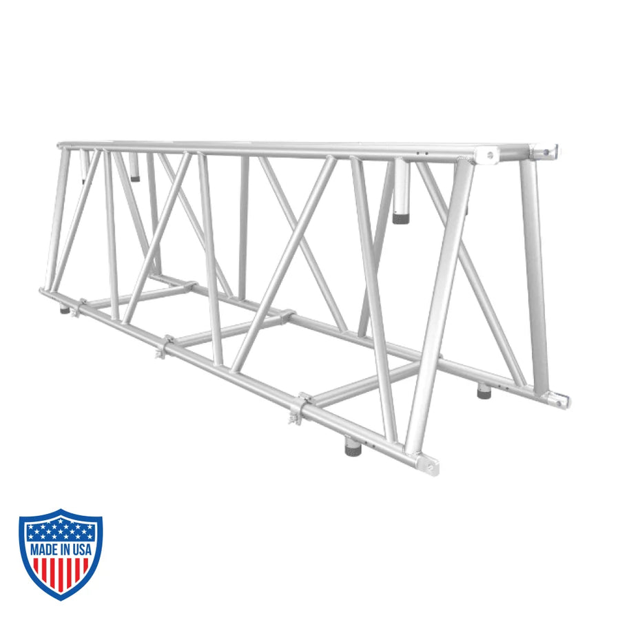 36" space saving truss for film grip rigging, stackable aluminum truss with custom lengths for efficient transportation and storage