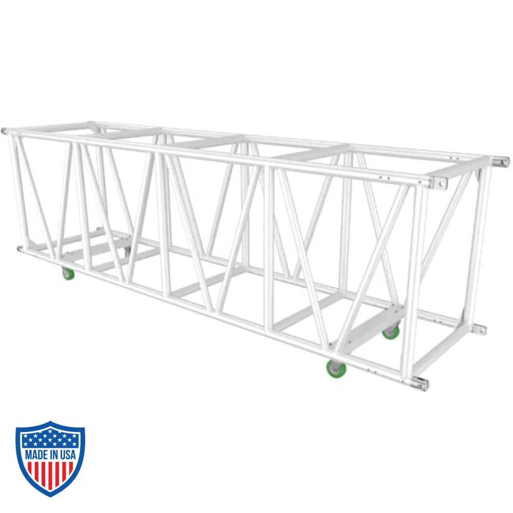 36" x 30" heavy duty aluminum utility truss with steel fork end connections for film grip and rigging applications.