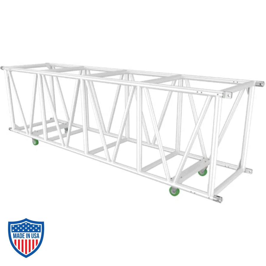 36" x 30" heavy duty aluminum utility truss with steel fork end connections for film grip and rigging applications.
