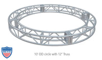 10-foot outer diameter circle truss with 12-inch truss size for film grip and rigging applications