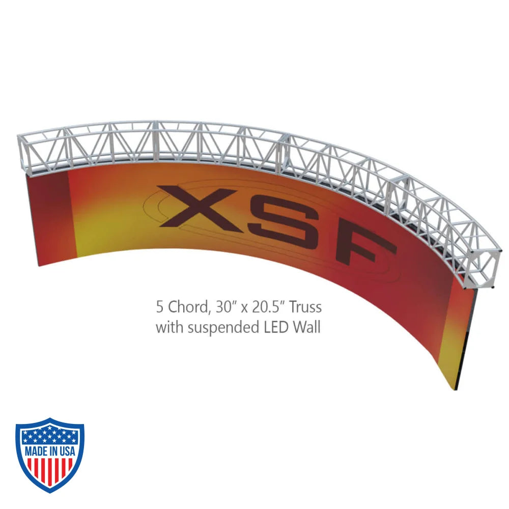 XSF 5 Chord 30x20.5" Circle Truss with Suspended LED Wall for Film Grip Rigging