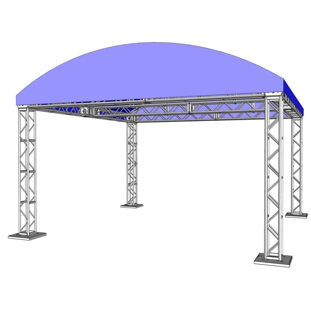 XSF Modular Booth System utilizing truss components for rigging and film grip applications.