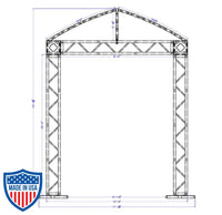 Diagram of XSF Modular Booth System with truss components and dimensions for film, grip, and rigging applications.