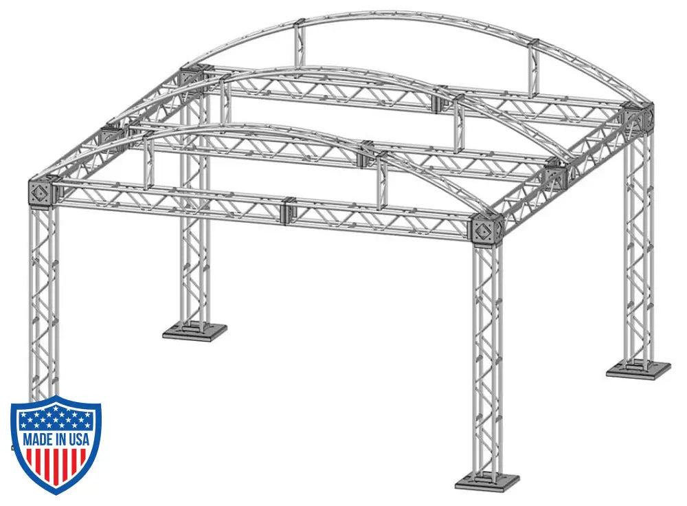 XSF Modular Booth System with Utility Truss Components for Film Grip and Rigging Structures in Various Sizes