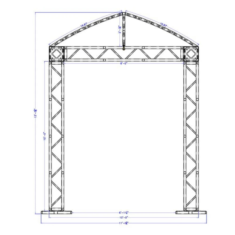 Diagram of XSF Modular Booth System with truss components and dimensions for film, grip, and rigging applications.