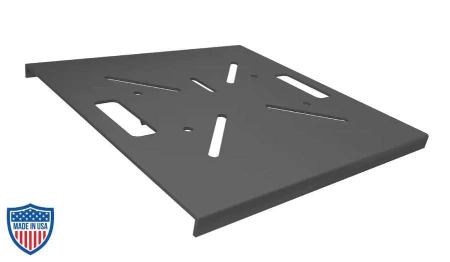 XSF Steel Universal Baseplate for temporary outdoor structures, ideal for film rigging and grip support with 10"x10" to 16"x16" compatibility