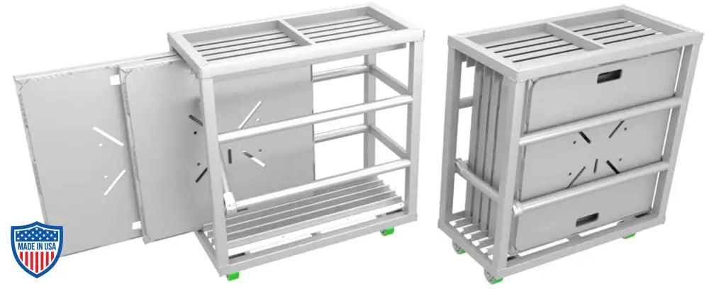 XSF Universal Baseplate Carts designed for film grip rigging, providing stable support for temporary structures at outdoor events.