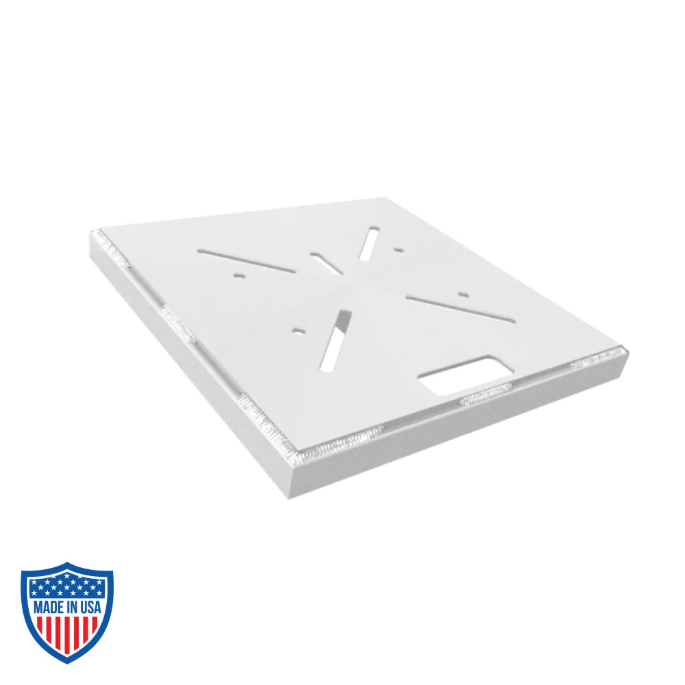 XSF Universal Raw Aluminum Baseplate for film grip rigging and stable truss support in outdoor events and temporary structures