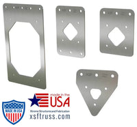 XSF Vertical Truss Rigging Plates, heavy-duty rigging accessories for film grip and rigging, made in the USA by Xtreme Structures and Fabrication.