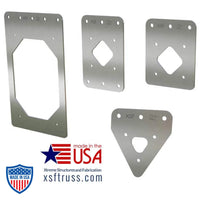 XSF Vertical Truss Rigging Plates, heavy-duty rigging accessories for film grip and rigging, made in the USA by Xtreme Structures and Fabrication.