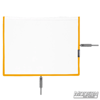 Flex Scrim 10" x 12" on military-grade stainless open-end frames for film grip and rigging in lighting control.