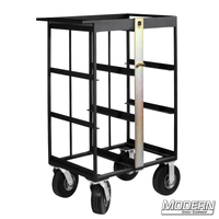 Steel 6 Place Milk Crate Cart with Locking Bar and Carefree Wheels for Film Grip Rigging by Modern Studio Equipment