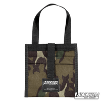 Camouflage Scrim Bag for 5" by Modern Studio Equipment, designed for film grip and rigging, made with Cordura 1000 and a stainless steel rod.