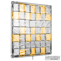 4' x 4' Silver/Gold Reflector with 6" x 6" tiles for film grip rigging in shiny-board design. Frame not included.