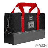 Durable 12" x 18" Flag Bag with red handles for film grip and rigging, made of Cordura fabric and lined with Coroplast for protection and stiffness