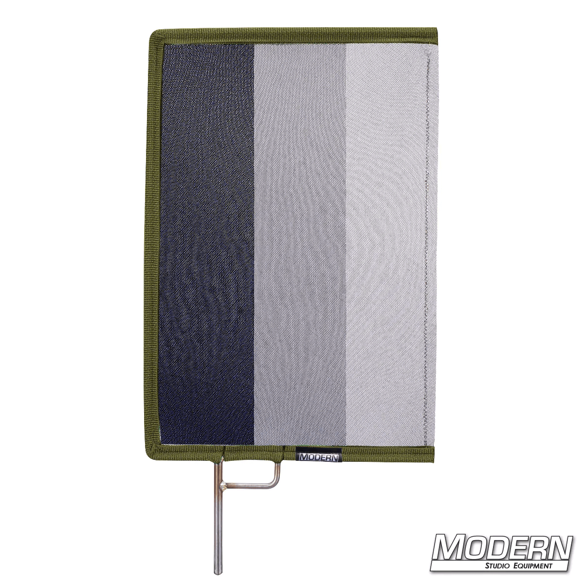 Graduated Scrim with open end stainless steel frame and 0.6, 1.2, 1.8 stop material for film grip rigging.