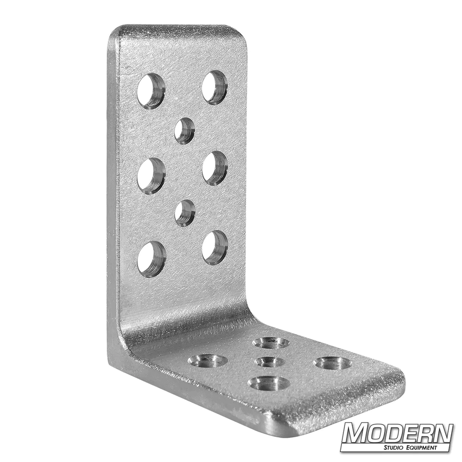 Cheese L-Plate 3-inch x 4-inch Brushed Aluminum with multiple holes for film grip rigging options.