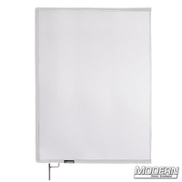 White Double Scrim with stainless steel frame for film grip and rigging to reduce lighting without altering color temperature.