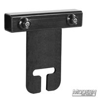 Ear for 1-inch square tube in black zinc with set screws for film rigging and grip equipment attachments