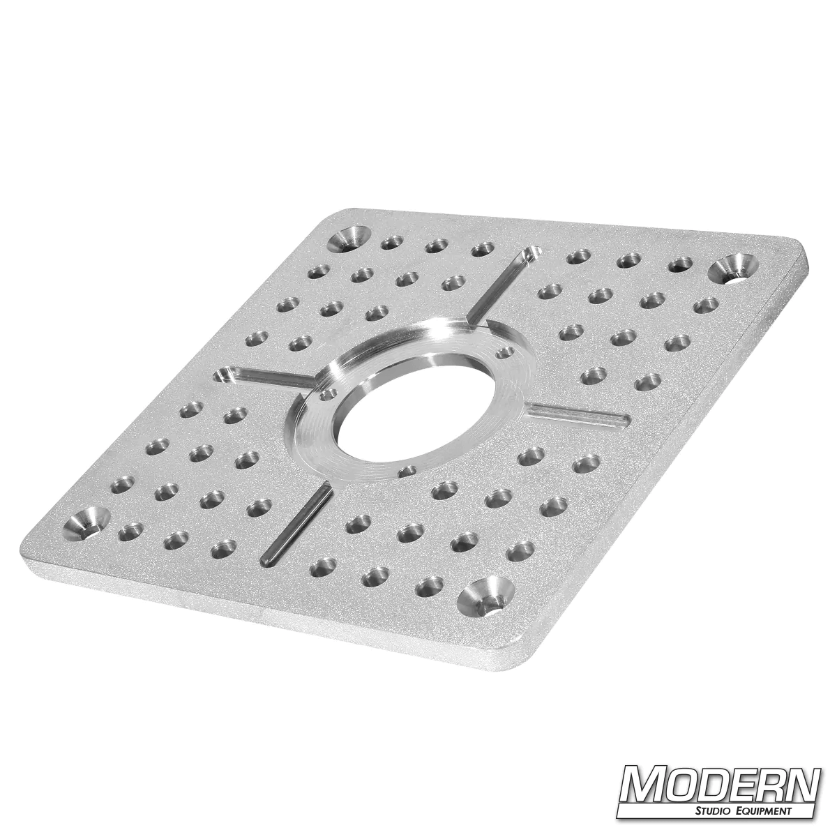 Mitchell Cheese Plate 10-inch x 10-inch x 1/2-inch 6061 aluminum for film grip and rigging solutions.