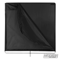 36-inch x 36-inch black ripstop floppy with 36-inch x 72-inch extension for film grip and rigging, stainless steel frame