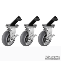 Wheels for Steadicam Stand (Set of 3 Wheels & Slip on Adapters)